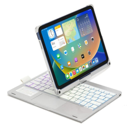 For iPad 10th Gen 10.9-inch 2022 Tablet Bluetooth Keyboard With Backlight 360 Degree Rotation(Silver) - Universal by PMC Jewellery | Online Shopping South Africa | PMC Jewellery | Buy Now Pay Later Mobicred