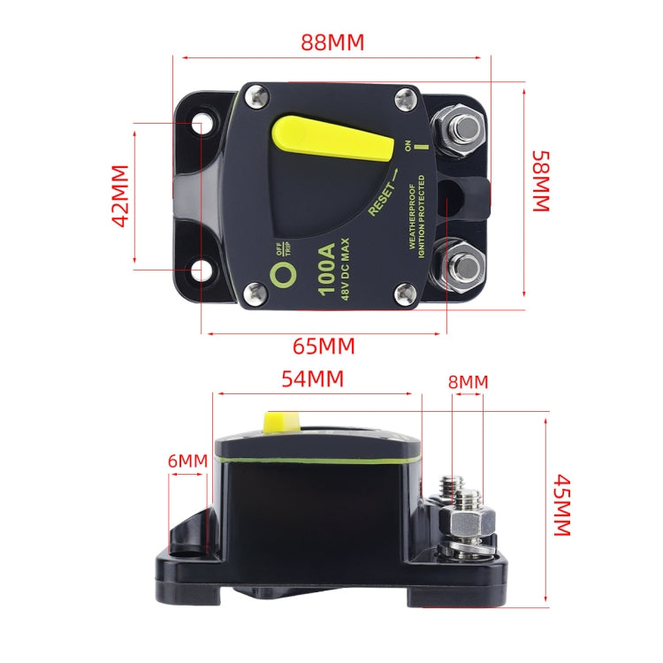 RV Yacht Manual Reset Ignition Protection Fuse Switch With Terminal Accessories, Current: 200A - Fuse by PMC Jewellery | Online Shopping South Africa | PMC Jewellery | Buy Now Pay Later Mobicred