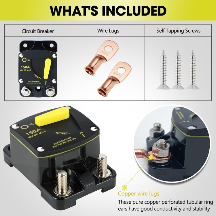 RV Yacht Manual Reset Ignition Protection Fuse Switch With Terminal Accessories, Current: 200A - Fuse by PMC Jewellery | Online Shopping South Africa | PMC Jewellery | Buy Now Pay Later Mobicred