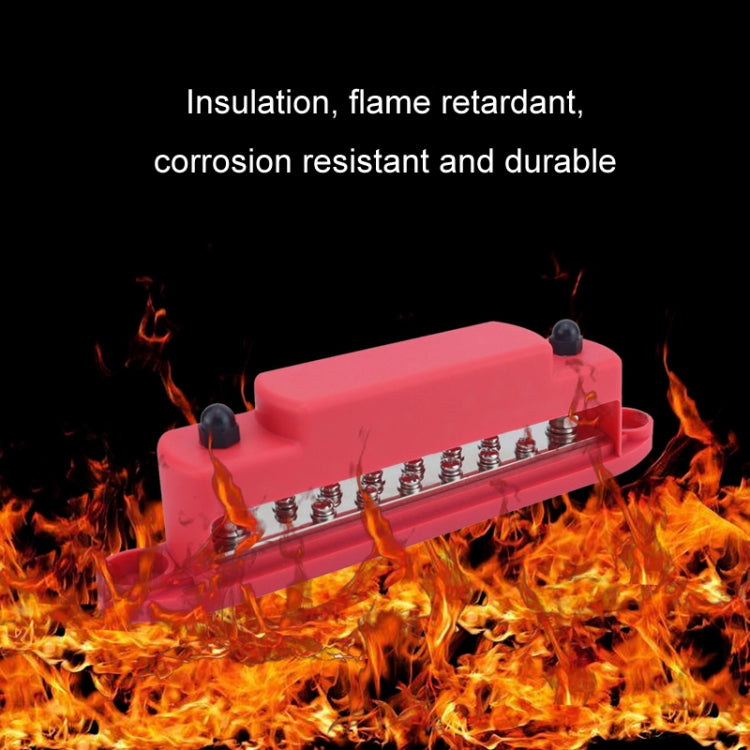 M6 2-post 12-way RV Yacht Terminal Nylon Flame Retardant Busbar, Color: Red - Fuse by PMC Jewellery | Online Shopping South Africa | PMC Jewellery | Buy Now Pay Later Mobicred