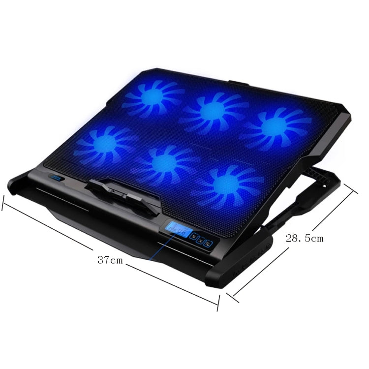 ICE COOREL K6 6-fans Adjustable LCD Display Laptop Stand Radiator(Black) - Cooling Pads by ICE COOREL | Online Shopping South Africa | PMC Jewellery | Buy Now Pay Later Mobicred