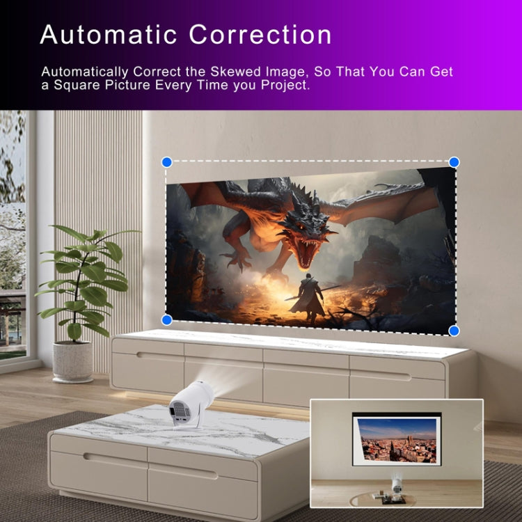 HY400 Android 12.0 System Intelligent Projector Portable Family Projector UK Plug - Mini Projector by PMC Jewellery | Online Shopping South Africa | PMC Jewellery | Buy Now Pay Later Mobicred