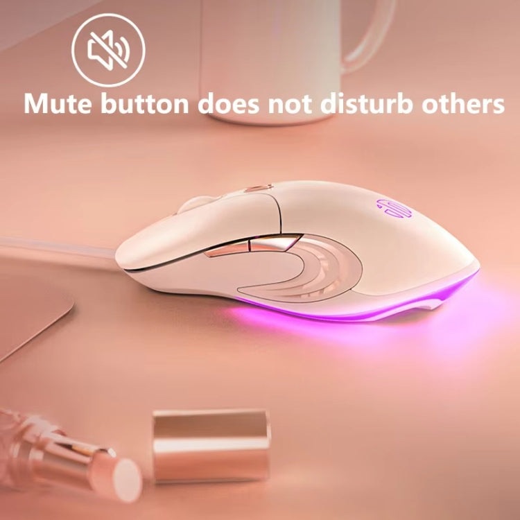 Inphic B8 Mute Light Emitting Wired Mice Home Office Gaming Computer Mouse(Milk Tea Color) - Wired Mice by Inphic | Online Shopping South Africa | PMC Jewellery | Buy Now Pay Later Mobicred