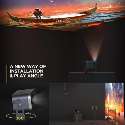 Android 4K HD Version Portable Mini Projector Smart Home Theater(UK Plug) - Mini Projector by PMC Jewellery | Online Shopping South Africa | PMC Jewellery | Buy Now Pay Later Mobicred