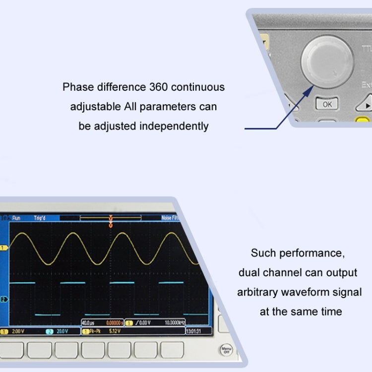 JUNTEK Programmable Dual-Channel DDS Function Arbitrary Waveform Signal Generator, Frequency: 15MHz(US Plug) - Other Tester Tool by PMC Jewellery | Online Shopping South Africa | PMC Jewellery | Buy Now Pay Later Mobicred