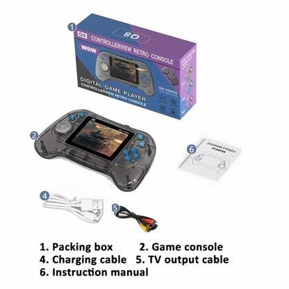 Q8 Handheld Game Console 3.0 Inch Screen Support TV Connection Built In 800 Games Singles Transparent Blue - Pocket Console by PMC Jewellery | Online Shopping South Africa | PMC Jewellery | Buy Now Pay Later Mobicred