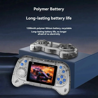 Q8 Handheld Game Console 3.0 Inch Screen Support TV Connection Built In 800 Games Singles Transparent Blue - Pocket Console by PMC Jewellery | Online Shopping South Africa | PMC Jewellery | Buy Now Pay Later Mobicred