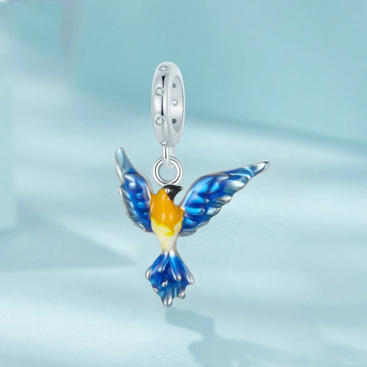 S925 Sterling Silver DIY Blue Bird Pendant(SCC2821) - Jewelry Accessories by PMC Jewellery | Online Shopping South Africa | PMC Jewellery | Buy Now Pay Later Mobicred