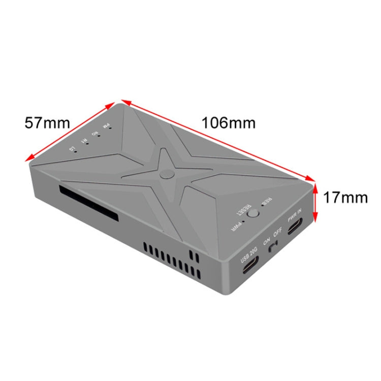 Dual M.2 NVME SSD RAID Array Mobile Hard Drive Enclosure Type-C USB3.2 GEN2x2 20G 586R(Dark Gray) - HDD Enclosure by PMC Jewellery | Online Shopping South Africa | PMC Jewellery | Buy Now Pay Later Mobicred