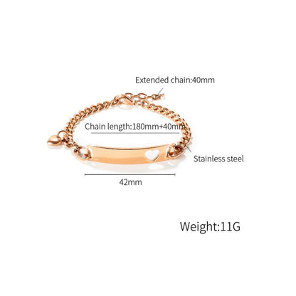 OPK 1151 Stainless Steel Smooth Skeleton Heart Bracelet, Color: Rose Gold - Bracelets by OPK | Online Shopping South Africa | PMC Jewellery | Buy Now Pay Later Mobicred