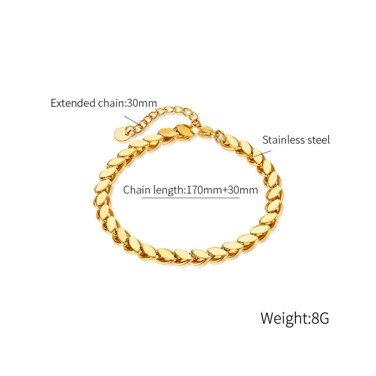 OPK GS1490 Simple Chain Stainless Steel Bracelet, Color: Gold - Bracelets by OPK | Online Shopping South Africa | PMC Jewellery | Buy Now Pay Later Mobicred