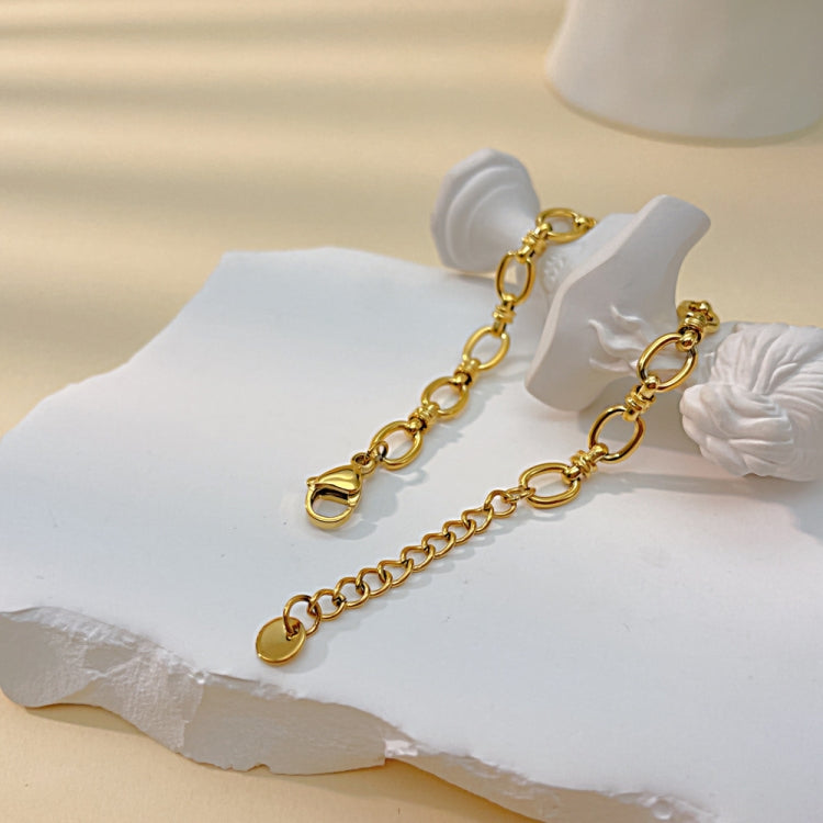 OPK 1384 Stainless Steel Plain Chain Jewelry Simple Splicing Bracelet, Color: Gold - Bracelets by OPK | Online Shopping South Africa | PMC Jewellery | Buy Now Pay Later Mobicred