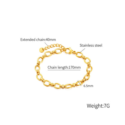 OPK 1384 Stainless Steel Plain Chain Jewelry Simple Splicing Bracelet, Color: Gold - Bracelets by OPK | Online Shopping South Africa | PMC Jewellery | Buy Now Pay Later Mobicred