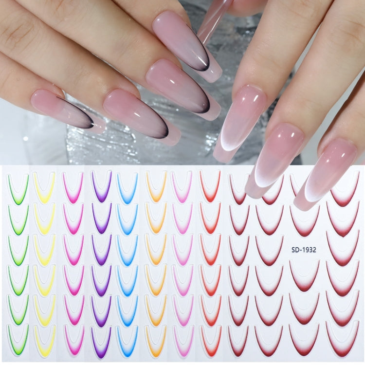 SD-1927 Line Nail Art Stickers Self-Adhesive Gradient Color French Manicure Stickers DIY Nail Tips Decals - Nail Stickers by PMC Jewellery | Online Shopping South Africa | PMC Jewellery | Buy Now Pay Later Mobicred