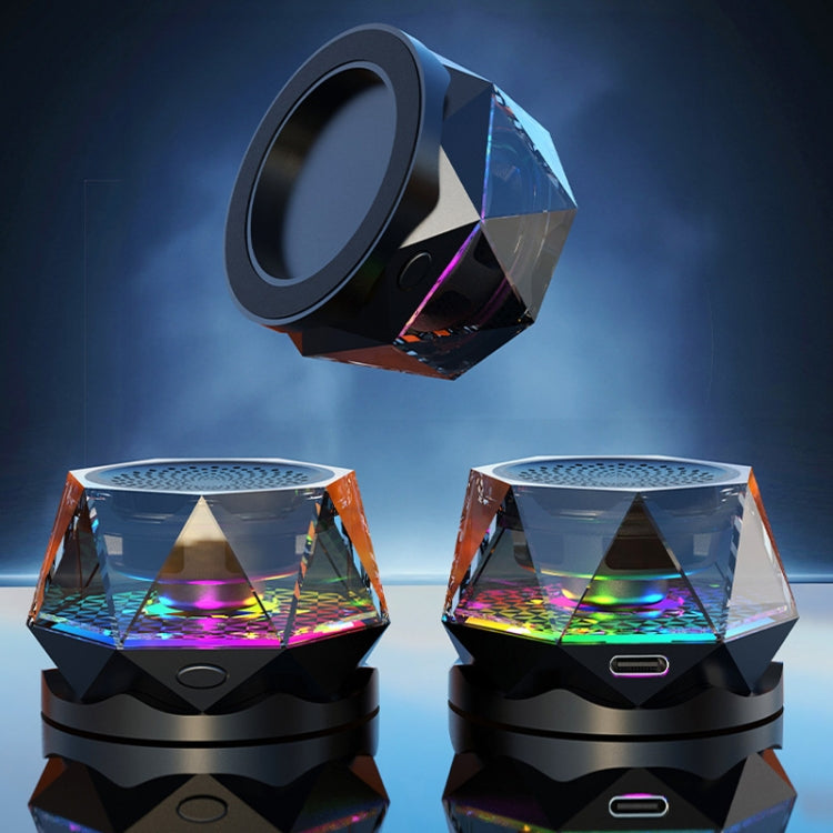 Magnetic Diamond Bluetooth Speaker with RGB Color Light Portable Phone Stand - Mini Speaker by PMC Jewellery | Online Shopping South Africa | PMC Jewellery | Buy Now Pay Later Mobicred