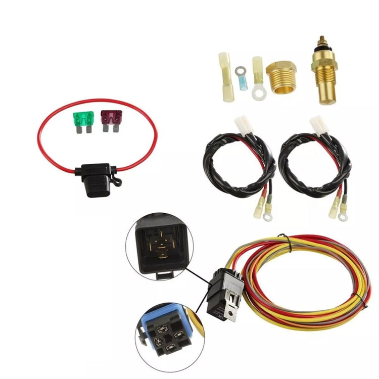 40A Dual Electric Thermostat Cooling Fan Wiring Harness Kit(40A 12V 4-pin) - Automobiles Sensors by PMC Jewellery | Online Shopping South Africa | PMC Jewellery | Buy Now Pay Later Mobicred