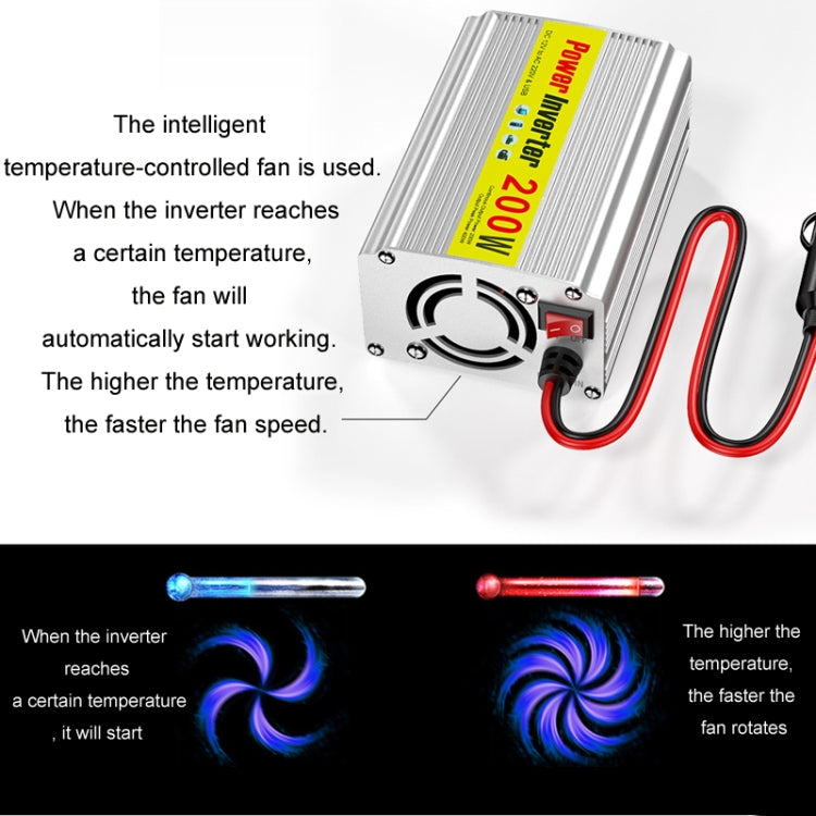 200W Modified Sine Wave Inverter Car Mobile Phone 2.1A Universal Power Supply, Specification: 12 To 220V - Modified Square Wave by PMC Jewellery | Online Shopping South Africa | PMC Jewellery | Buy Now Pay Later Mobicred