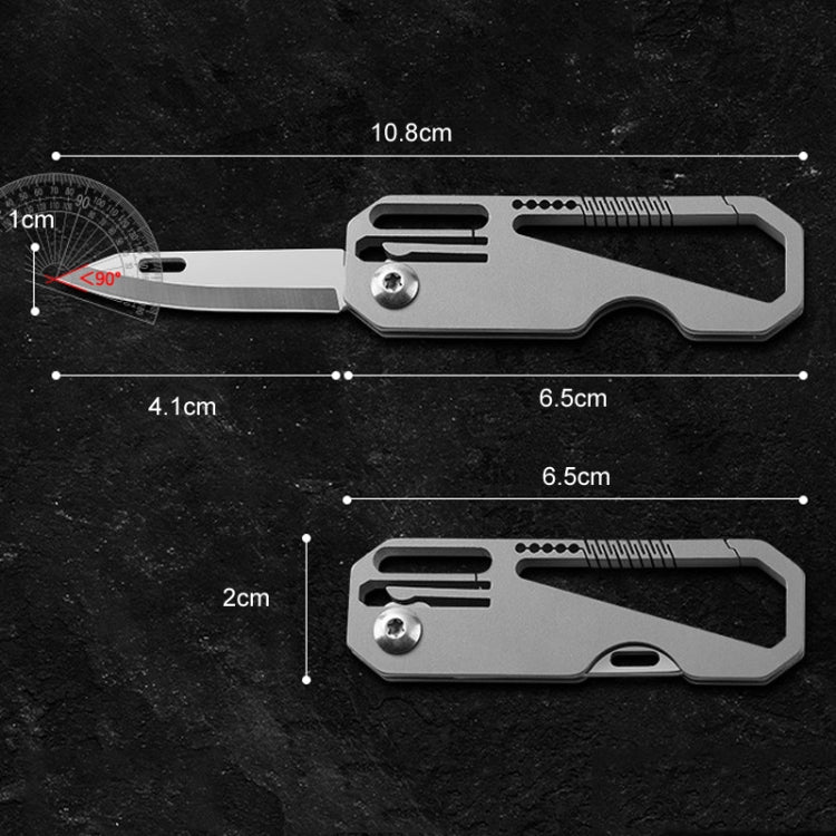 Multifunctional Titanium Keychain Outdoor Portable Defense Mini Folding Knife, Style: With Steel Ring - Key Rings by PMC Jewellery | Online Shopping South Africa | PMC Jewellery | Buy Now Pay Later Mobicred