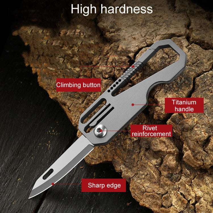 Multifunctional Titanium Keychain Outdoor Portable Defense Mini Folding Knife, Style: With Steel Ring - Key Rings by PMC Jewellery | Online Shopping South Africa | PMC Jewellery | Buy Now Pay Later Mobicred