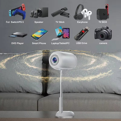 TS-6 Android 11 WiFi6 4K Mini Projector Hidden Lift Gimbal Projector AU Plug(White) - LED Projector by PMC Jewellery | Online Shopping South Africa | PMC Jewellery | Buy Now Pay Later Mobicred