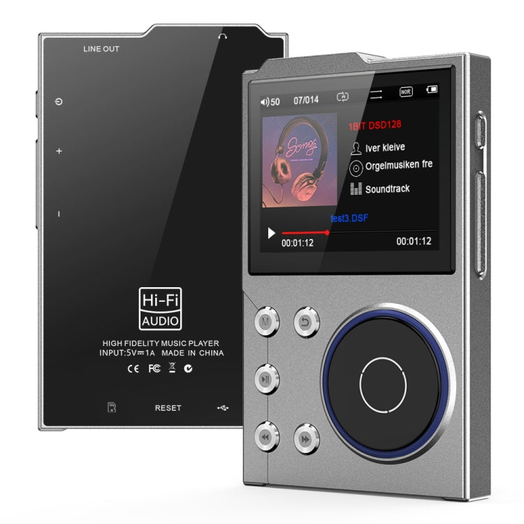 2.4 inch HIFI Bluetooth Music Player DSD256 Mastering Sound Quality Walkman, Memory: 16GB(Gray) - MP3 Player by PMC Jewellery | Online Shopping South Africa | PMC Jewellery | Buy Now Pay Later Mobicred