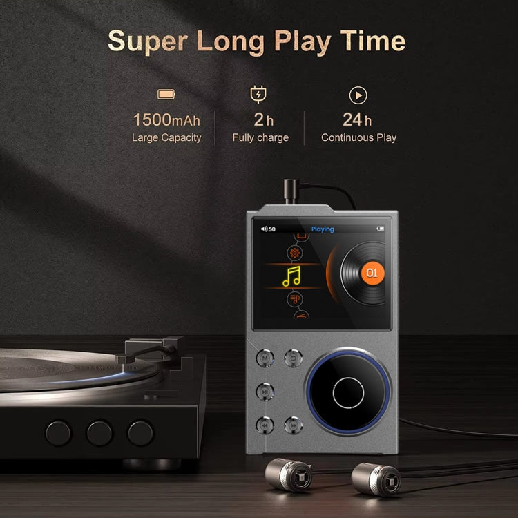 2.4 inch HIFI Bluetooth Music Player DSD256 Mastering Sound Quality Walkman, Memory: 16GB+32GB(Gray) - MP3 Player by PMC Jewellery | Online Shopping South Africa | PMC Jewellery | Buy Now Pay Later Mobicred