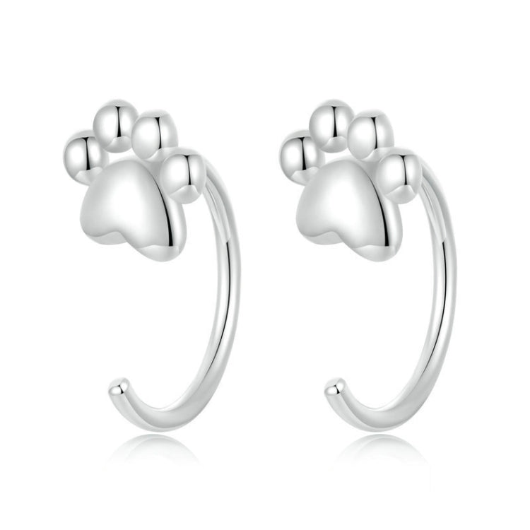 S925 Sterling Silver Pet Paw Print Earrings(SCE1760) - Stud Earrings & Earrings by PMC Jewellery | Online Shopping South Africa | PMC Jewellery | Buy Now Pay Later Mobicred