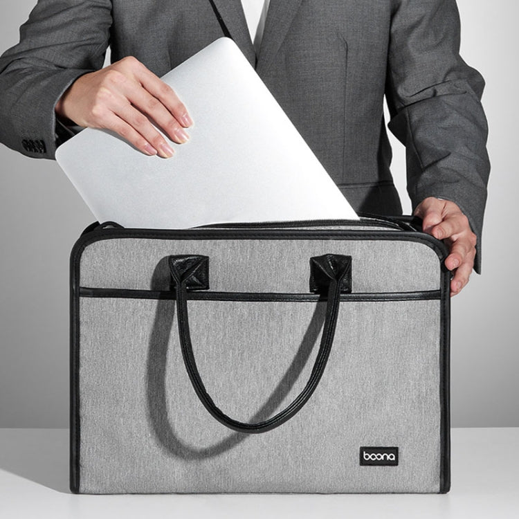 Baona BN-I009 14-inch Large-capacity Shock-absorbing And Wear-resistant Laptop Bag(Gray) - 14.1 inch by Baona | Online Shopping South Africa | PMC Jewellery | Buy Now Pay Later Mobicred