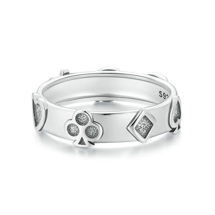 S925 Sterling Silver Playing Card Ring(No.7) - Rings by PMC Jewellery | Online Shopping South Africa | PMC Jewellery | Buy Now Pay Later Mobicred