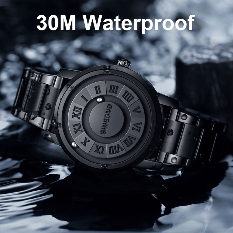 BINBOND B234 30m Waterproof Magnetic Suspension Watch, Color: Blue Leather-Blue Steel-Blue - Leather Strap Watches by BINBOND | Online Shopping South Africa | PMC Jewellery | Buy Now Pay Later Mobicred