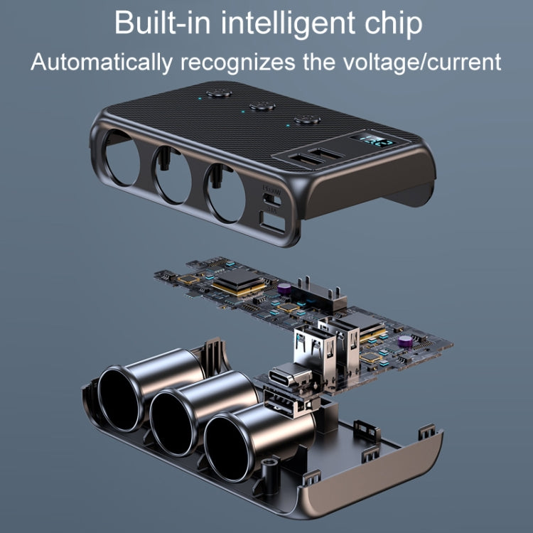 C29 9 In 1 Car Cigarette Lighter Powerful Fast Charger With Voltage Display - Cigar Socket by PMC Jewellery | Online Shopping South Africa | PMC Jewellery | Buy Now Pay Later Mobicred