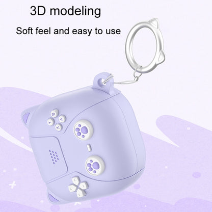 For Samsung Galaxy Buds 2 / Live / Pro / 2 Pro / FE Cute Cats Silicone Soft Shell Earphone Protector(Light Purple) - Samsung Earphone Case by PMC Jewellery | Online Shopping South Africa | PMC Jewellery | Buy Now Pay Later Mobicred