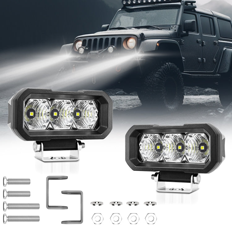 E23 40W 9V-30V 5 Inch Waterproof 3-Eye Headlight(Spotlight White Light) - Work Lights by PMC Jewellery | Online Shopping South Africa | PMC Jewellery | Buy Now Pay Later Mobicred