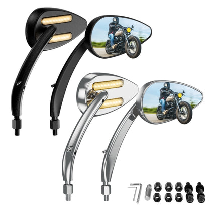 FLYQUICK Motorcycle LED Rearview Mirror With Light, Color: Black - Side Mirrors by PMC Jewellery | Online Shopping South Africa | PMC Jewellery | Buy Now Pay Later Mobicred