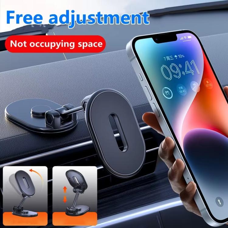 Foldable Magnetic Car Phone Holder Mount Multi-angle Adjustable Cellphone Navigation Bracket(Black) - Universal Car Holders by PMC Jewellery | Online Shopping South Africa | PMC Jewellery | Buy Now Pay Later Mobicred