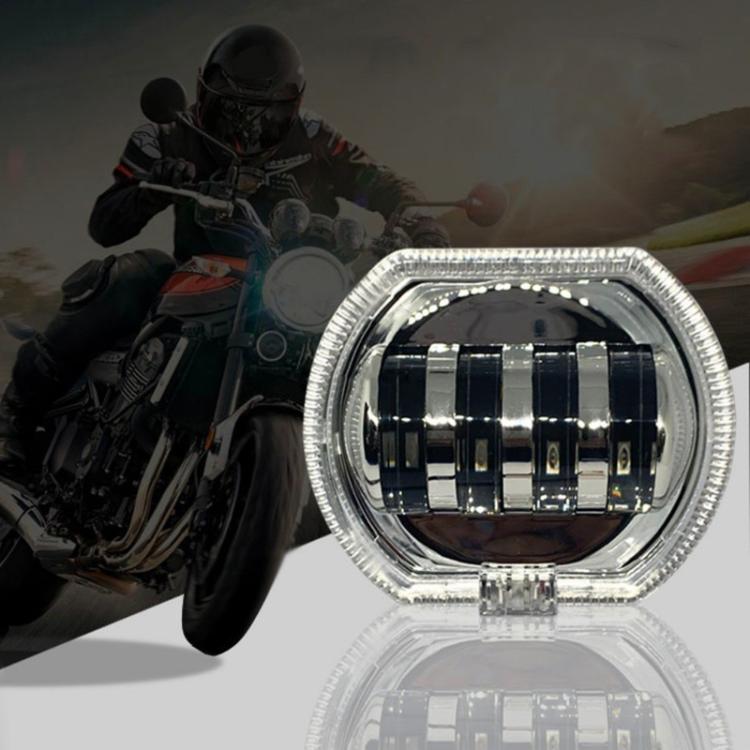 Motorcycle Electric Vehicle General Modification LED Headlight 4 Beads Double Lens Lamps, Style: Green Aperture+Red Devil Eye - Headlights by PMC Jewellery | Online Shopping South Africa | PMC Jewellery | Buy Now Pay Later Mobicred