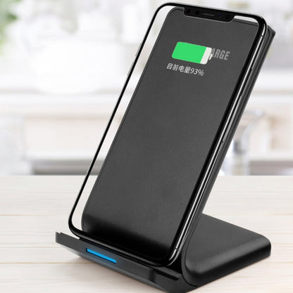 R2 10W Vertical Mobile Phone Wireless Charger Smart Fast Charge Charging Stand Desktop Stand(Black) - Wireless Charger by PMC Jewellery | Online Shopping South Africa | PMC Jewellery | Buy Now Pay Later Mobicred