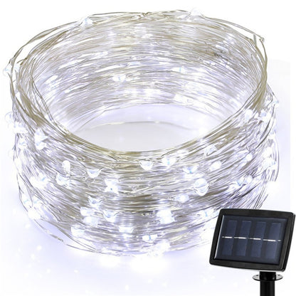 22m 200 LEDs Solar Powered Home Garden Copper Wire String Fairy Light Outdoor Christmas Party Decor Strip Lamp with 8 Modes(White Light) - Decoration Lamps by PMC Jewellery | Online Shopping South Africa | PMC Jewellery