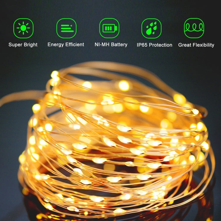22m 200 LEDs Solar Powered Home Garden Copper Wire String Fairy Light Outdoor Christmas Party Decor Strip Lamp with 8 Modes(White Light) - Decoration Lamps by PMC Jewellery | Online Shopping South Africa | PMC Jewellery