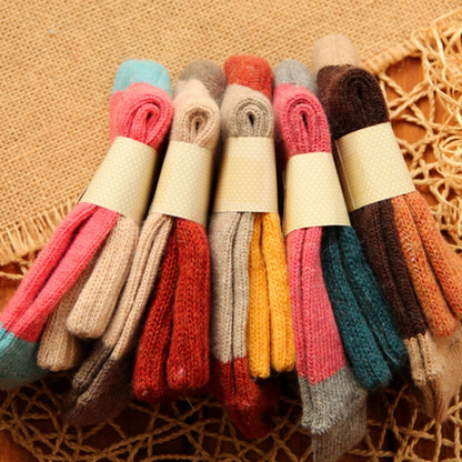 5 Pairs Winter Vintage Rabbit Wool Socks Thicken Patchwork Cotton Socks, Size:Free Size(coffee socks) - Tube Socks by PMC Jewellery | Online Shopping South Africa | PMC Jewellery