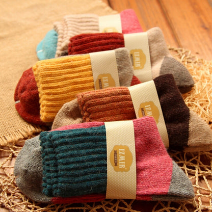 5 Pairs Winter Vintage Rabbit Wool Socks Thicken Patchwork Cotton Socks, Size:Free Size(Light gray socks) - Tube Socks by PMC Jewellery | Online Shopping South Africa | PMC Jewellery