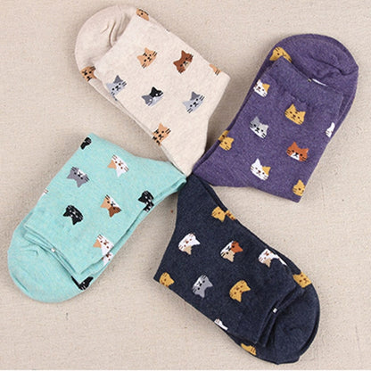 Animal Cartoon Cat Lovely for Women Cotton Socks(1) - Tube Socks by PMC Jewellery | Online Shopping South Africa | PMC Jewellery