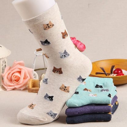 Animal Cartoon Cat Lovely for Women Cotton Socks(5) - Tube Socks by PMC Jewellery | Online Shopping South Africa | PMC Jewellery