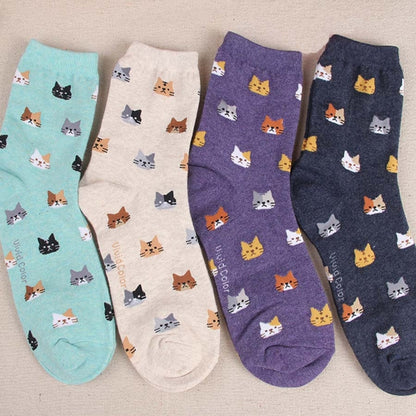 Animal Cartoon Cat Lovely for Women Cotton Socks(10) - Tube Socks by PMC Jewellery | Online Shopping South Africa | PMC Jewellery