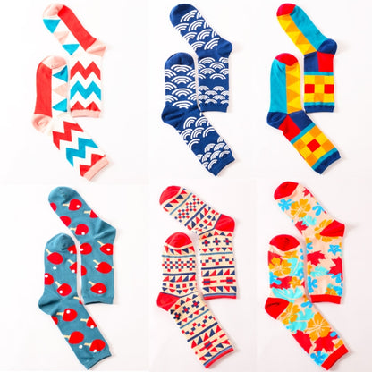 Funny Cute Happy Socks Womens Men Print Casual Harajuku Socks( Square) - Tube Socks by PMC Jewellery | Online Shopping South Africa | PMC Jewellery