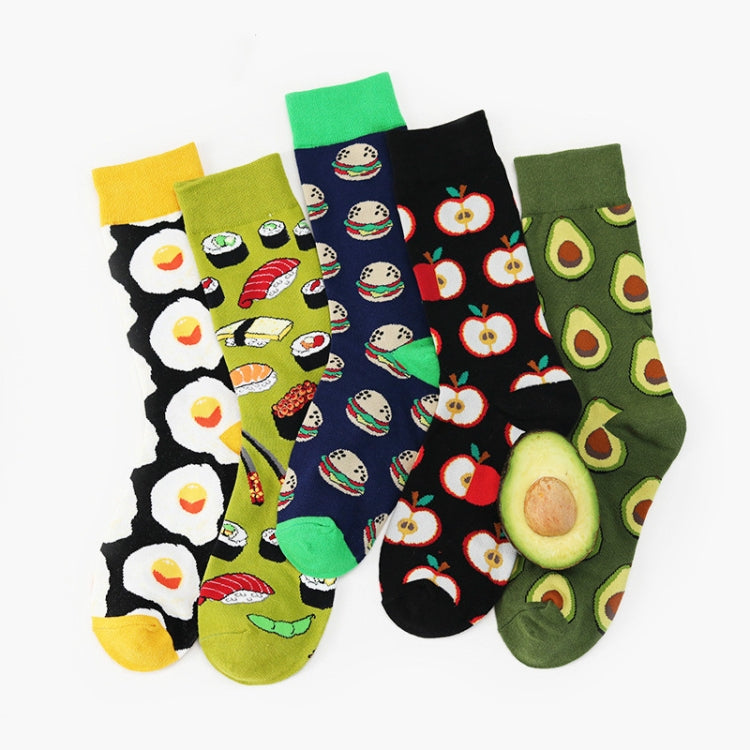 5 Pairs Fruit Food Socks Short  Funny Cotton Socks(Sushi) - Tube Socks by PMC Jewellery | Online Shopping South Africa | PMC Jewellery