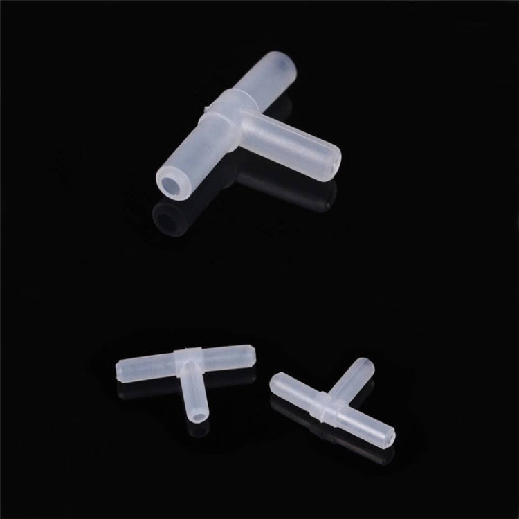 10 PCS 4mm T Shape 3-Way Plastic Fish Tank Acuarios Aquarium Air Pump Line Tubing Joints Connectors(White) - Air Pumps by PMC Jewellery | Online Shopping South Africa | PMC Jewellery