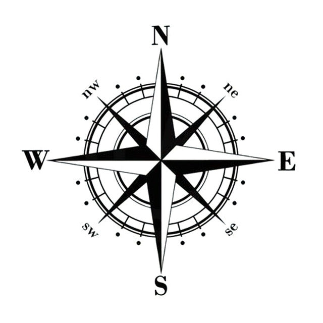 10 PCS  Art Design Vinyl NSWE Compass Car Stickers Decals, White + Black - Decorative Sticker by PMC Jewellery | Online Shopping South Africa | PMC Jewellery