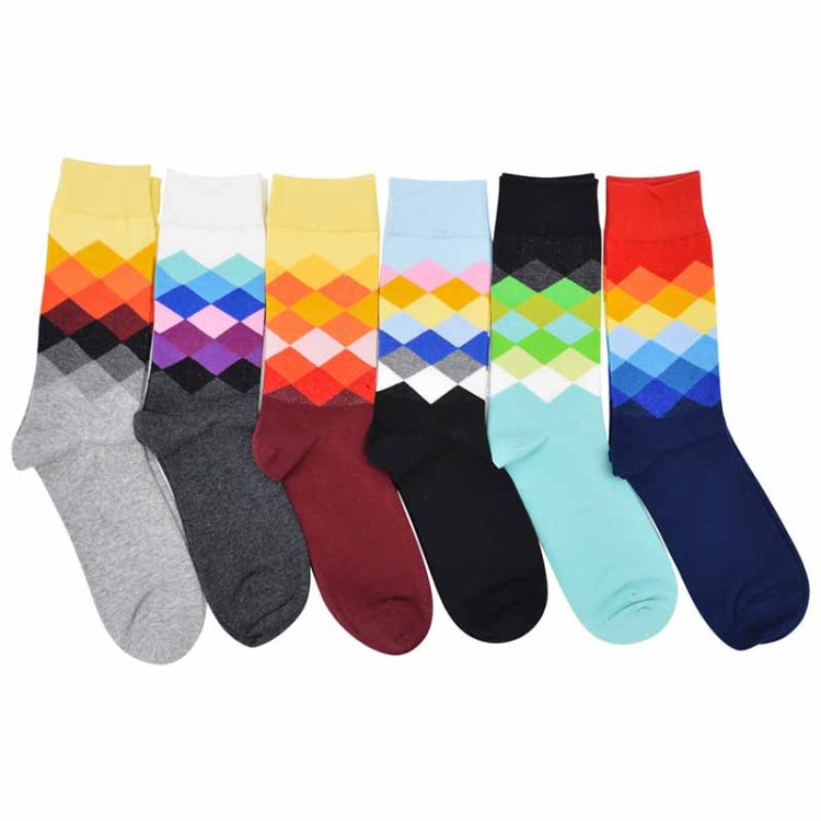 Colored Diamond Plaid Tube Gradient Sports Socks, Size:Large Size(06) - Tube Socks by PMC Jewellery | Online Shopping South Africa | PMC Jewellery