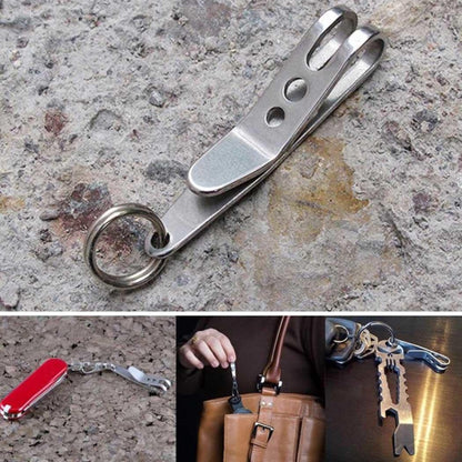 EDC Bag Key Ring Suspension Clip with Metal Key Ring Buckle Carabiner Stainless Steel Outdoor Tool - Mountaineering Outfit by PMC Jewellery | Online Shopping South Africa | PMC Jewellery